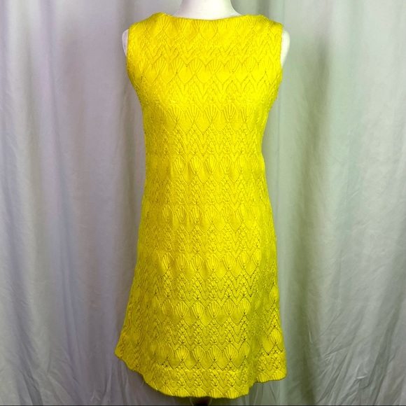 Vintage Dresses & Skirts - Vintage Go-Go Dress Yellow Knitted Size Medium/6 Winkleman’s Detroit